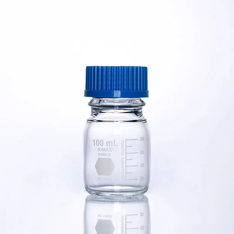 Imported blue cap reagent bottle (GL45 screw, wide mouth/serum bottle)
Imported blue cap reagent bottle (GL45 screw, wide mouth/serum bottle)