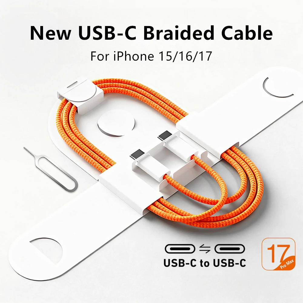 PD 60W USB C to USB C Fast Charge Braided Cable For iPhone 15 16 17 Pro Max 15 16 Plus 16e Air Dual Type C Quick Charging Cable
PD 60W USB C to USB C Fast Charge Braided Cable For iPhone 15 16 17 Pro Max 15 16 Plus 16e Air Dual Type C Quick Charging Cable