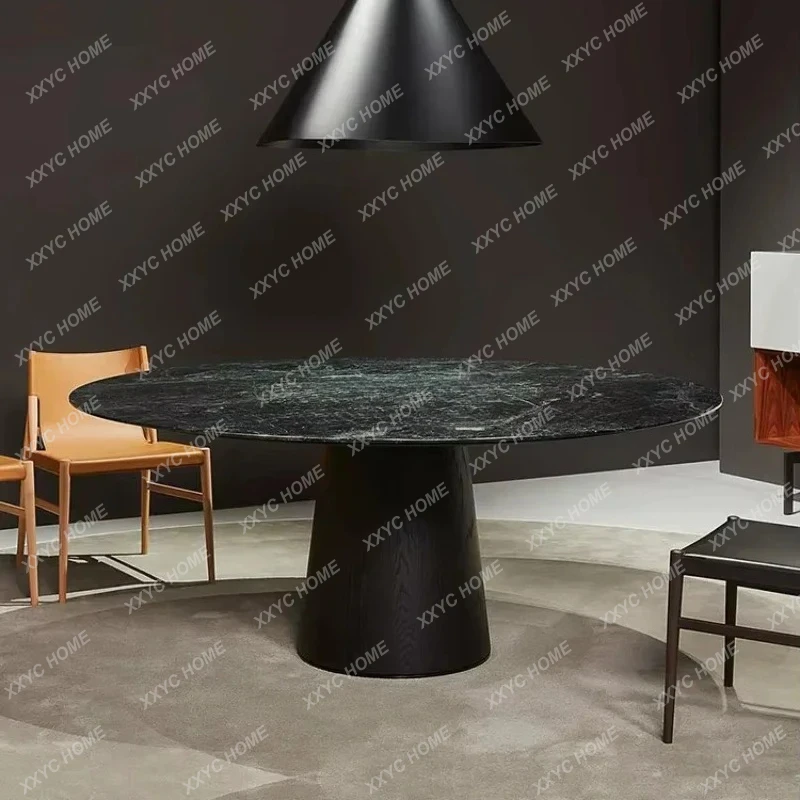 LSnowflake green natural marble round dining table and chair combination household dining table with turntable
LSnowflake green natural marble round dining table and chair combination household dining table with turntable