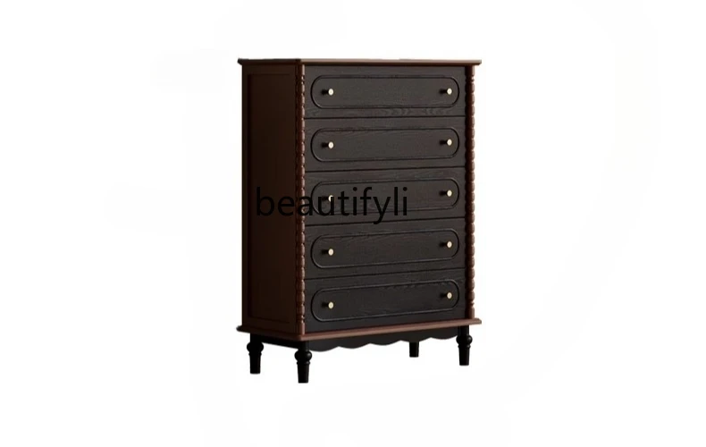 Medieval pure solid wood chest French retro living room storage cabinet bedroom drawer cabinet American style
Medieval pure solid wood chest French retro living room storage cabinet bedroom drawer cabinet American style