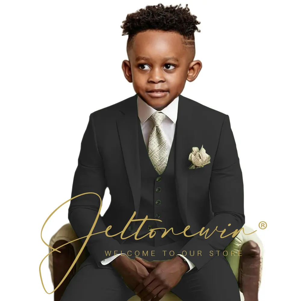 Boy's Suit 3 Piece Black Tuxedos Slim Fit Formal Suit Blazer Vest Pants Suit Set for Wedding Dinner Prom Party Clothes
Boy's Suit 3 Piece Black Tuxedos Slim Fit Formal Suit Blazer Vest Pants Suit Set for Wedding Dinner Prom Party Clothes