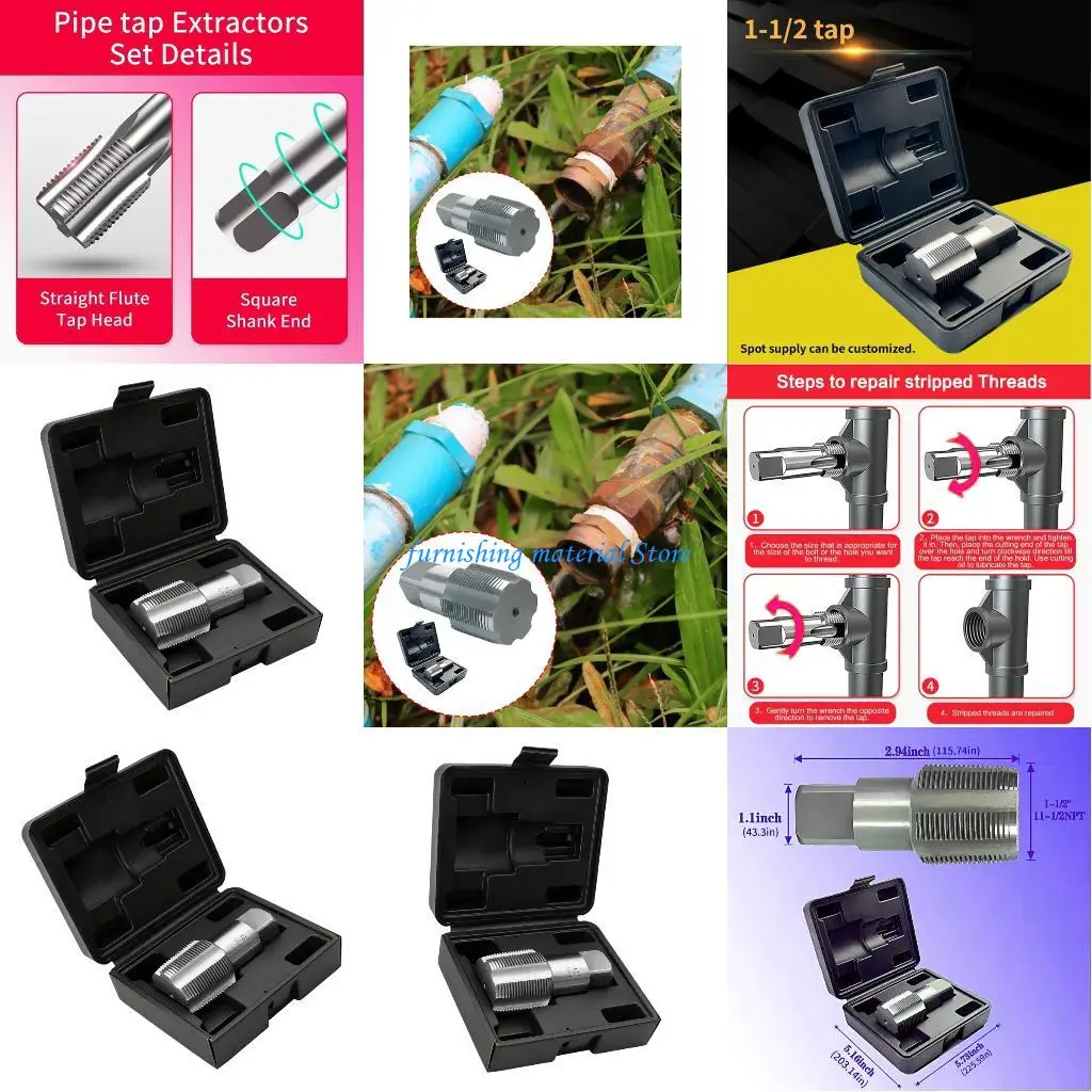 Y5GD Steel 1-1/2 NPT Tap Restores Original Thread On Leaking Pipe Connection
Y5GD Steel 1-1/2 NPT Tap Restores Original Thread On Leaking Pipe Connection