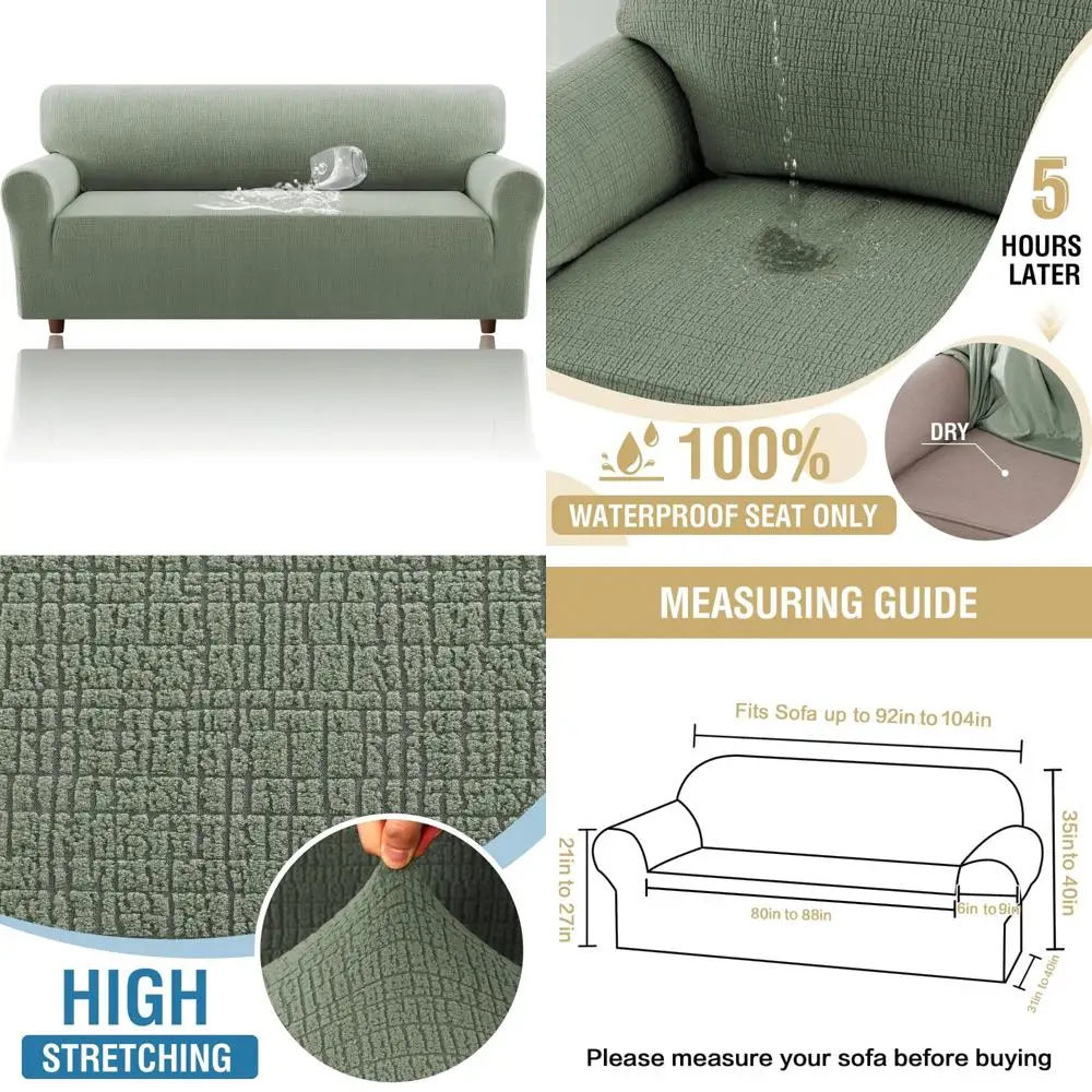 Водонепроницаемый эластичный чехол для дивана с жаккардовым узором и эластичным дном для защиты мебели
Водонепроницаемый эластичный чехол для дивана с жаккардовым узором и эластичным дном для защиты мебели