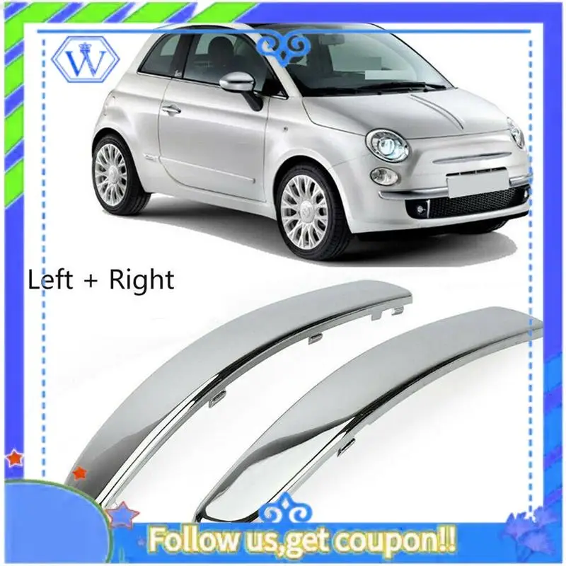 M46K-1Pair Chrome Front Bumper Lower Trim Strips 735455056 735455057 Exterior Moulding Buffer Panel For Fiat 500 2007-2015
M46K-1Pair Chrome Front Bumper Lower Trim Strips 735455056 735455057 Exterior Moulding Buffer Panel For Fiat 500 2007-2015