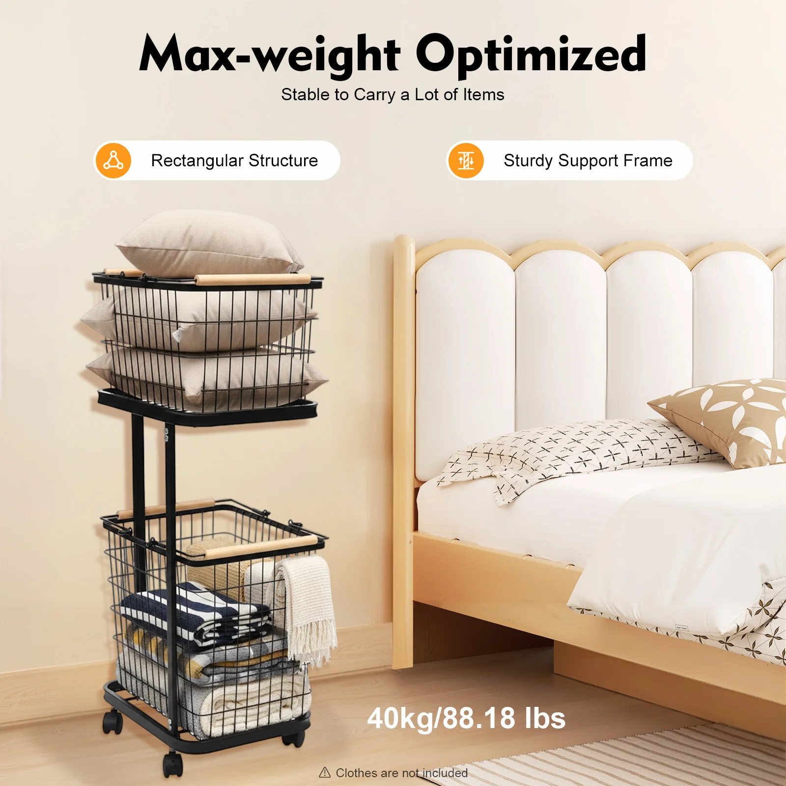 2-уровневая корзина для белья, корзина для одежды, сортировщик для грязного белья 88 фунтов со съемными корзинами на колесах для ванной комнаты, прачечной
2-уровневая корзина для белья, корзина для одежды, сортировщик для грязного белья 88 фунтов со съемными корзинами на колесах для ванной комнаты, прачечной 