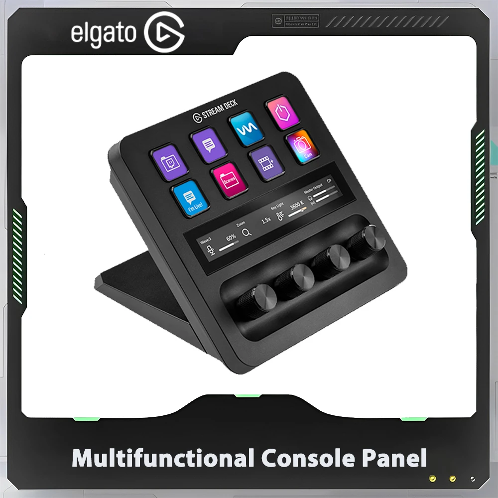 Потоковая панель Elgato + многофункциональная Панель консоли Сенсорная панель 4 ручка настольный помощник мини-клавиатура для прямой трансляции PS
Потоковая панель Elgato + многофункциональная Панель консоли Сенсорная панель 4 ручка настольный помощник мини-клавиатура для прямой трансляции PS