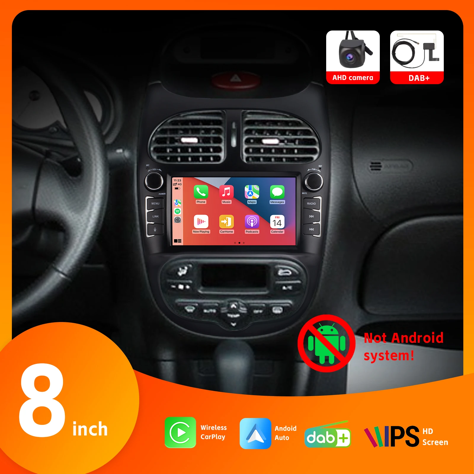 8" HD IPS Touch Screen Car Radio with DAB+ DSP AHD Rear View Camera SWC Wireless Carplay Android Auto BT for Peugeot 206 2004
8" HD IPS Touch Screen Car Radio with DAB+ DSP AHD Rear View Camera SWC Wireless Carplay Android Auto BT for Peugeot 206 2004