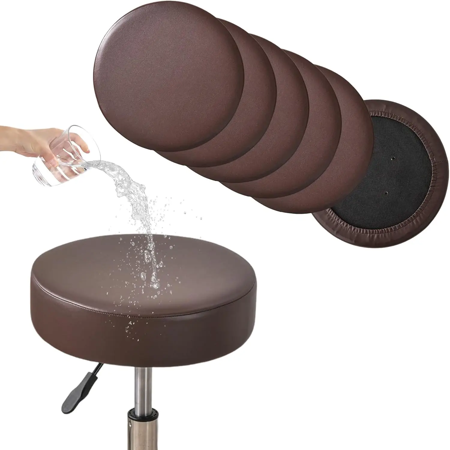 Bar Stool Covers Round Set Of 6, Waterproof Pu Bar Stool Seat Covers With Elastic Bands,Bar Stool Chair Covers Washable Stool
Bar Stool Covers Round Set Of 6, Waterproof Pu Bar Stool Seat Covers With Elastic Bands,Bar Stool Chair Covers Washable Stool