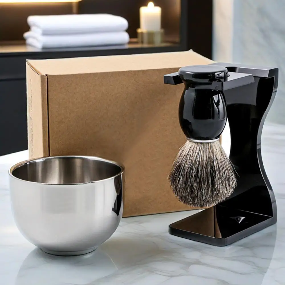 Men's Badger Hair Wood Handle Shaving Brush Set 20mm – Acrylic Stand, Stainless Steel Soap Bowl – Wet Shaving Kit for Beard Care
Men's Badger Hair Wood Handle Shaving Brush Set 20mm – Acrylic Stand, Stainless Steel Soap Bowl – Wet Shaving Kit for Beard Care