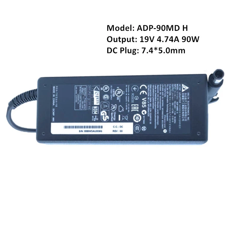 Оригинальное зарядное устройство Delta ADP-90MD H 19 В 4,74 А переменного/постоянного тока, оригинальный источник питания 90 Вт
Оригинальное зарядное устройство Delta ADP-90MD H 19 В 4,74 А переменного/постоянного тока, оригинальный источник питания 90 Вт