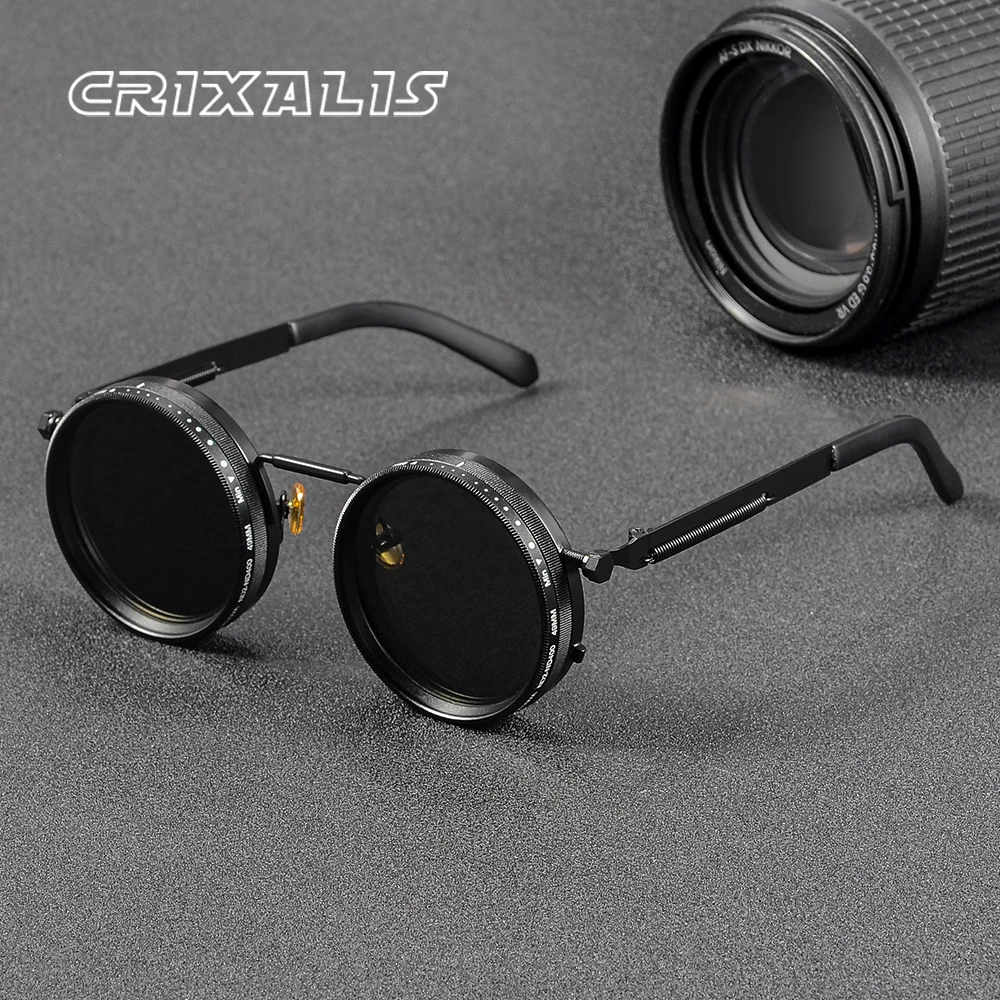CRIXALIS Polarized Round Sunglasses ND9 Adjustable Dimming Men Women Retro Punk Men's Fishing Eyeglasses Outdoor Shades UV400
CRIXALIS Polarized Round Sunglasses ND9 Adjustable Dimming Men Women Retro Punk Men's Fishing Eyeglasses Outdoor Shades UV400