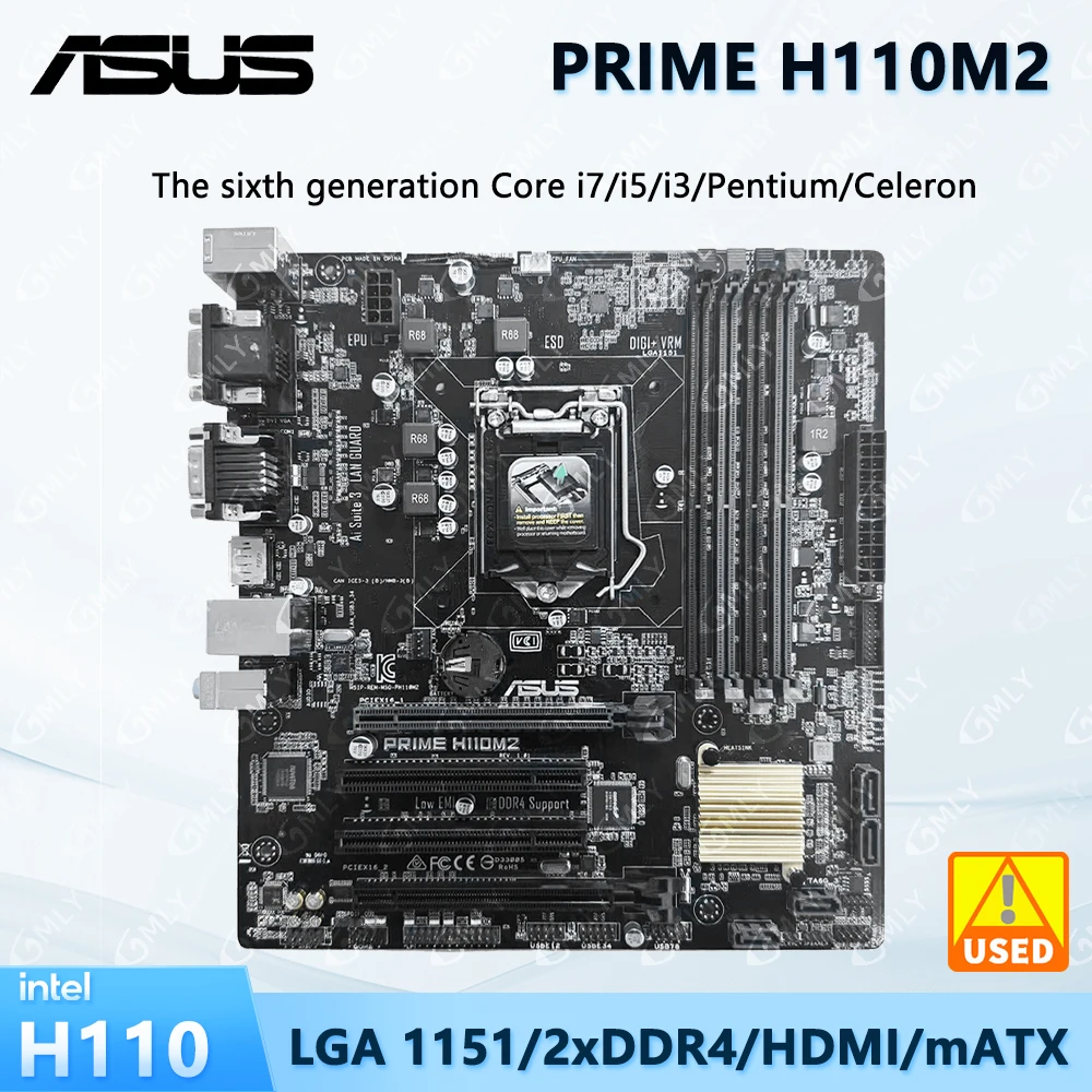 ASUS PRIME H110M2 Материнская плата Intel H110 Micro ATX LGA 1151, процессор Core 6/7 поколения I3 I5 I7 6500 7700 DDR4, игровая память SATA III
ASUS PRIME H110M2 Материнская плата Intel H110 Micro ATX LGA 1151, процессор Core 6/7 поколения I3 I5 I7 6500 7700 DDR4, игровая память SATA III