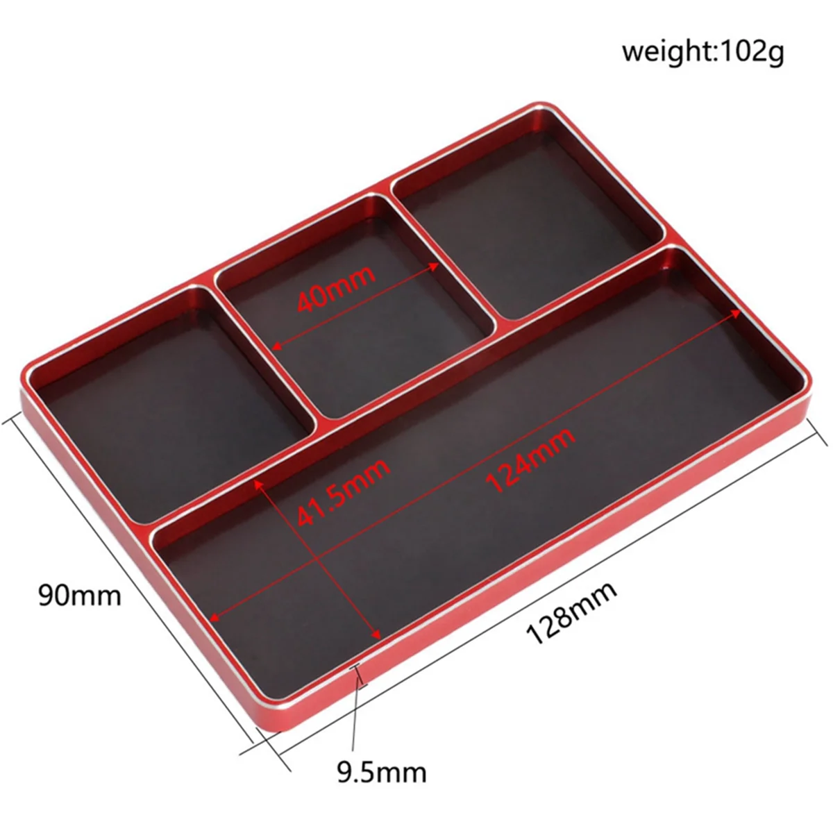 X65A_1/10 1/8 RC Model Car Metal CNC Four-Grid Simple Screw Disk Storage Box Metal Nut Screw Tray,Black
X65A_1/10 1/8 RC Model Car Metal CNC Four-Grid Simple Screw Disk Storage Box Metal Nut Screw Tray,Black