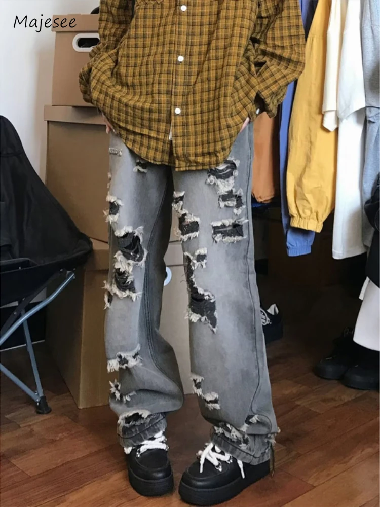 Jeans Men Streetwear Hole Patch Design American Style Distressed Denim Trousers Chic Hip Hop Full Length Autumn Skateboard Boys
Jeans Men Streetwear Hole Patch Design American Style Distressed Denim Trousers Chic Hip Hop Full Length Autumn Skateboard Boys