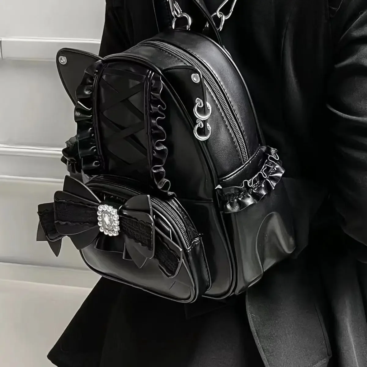 JIAERDI Hurajuku Mini Mochila Lace Cat's Ear School Bag Cute Large Capacity Mochilas Mujer Lolita Sweet Bow Student Backpack Y2K
JIAERDI Hurajuku Mini Mochila Lace Cat's Ear School Bag Cute Large Capacity Mochilas Mujer Lolita Sweet Bow Student Backpack Y2K
