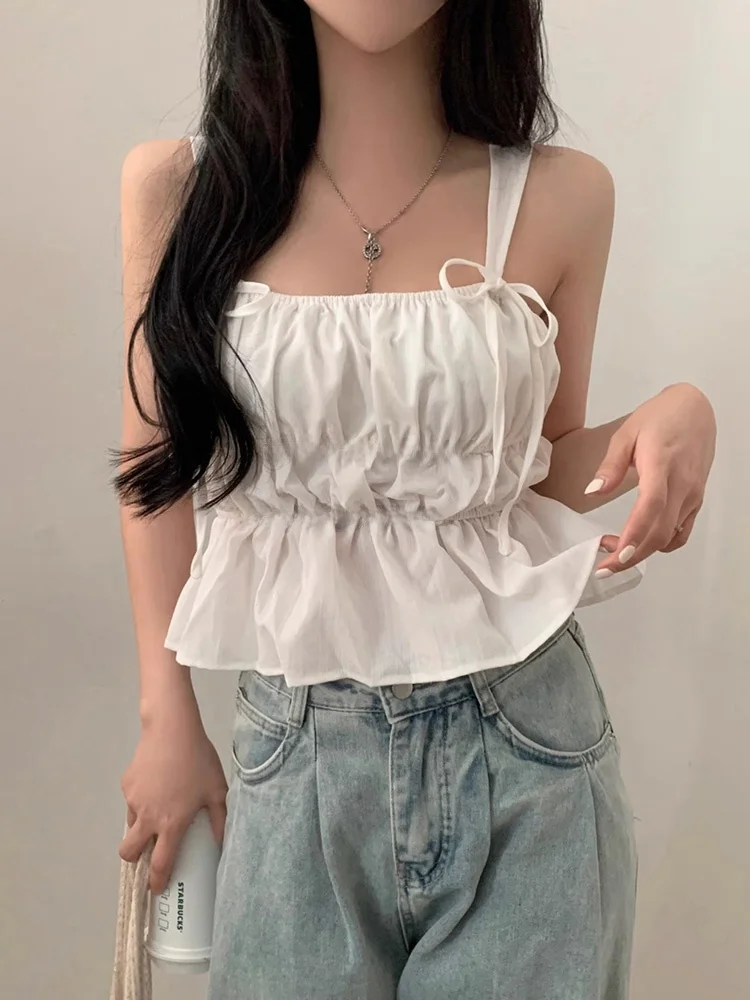Slimming Effect Summer Chic Sweet Sle Square Collar Ribbon Bow Tie Pleated Waist Cinched Vest Strap irt Women's Faion
Slimming Effect Summer Chic Sweet Sle Square Collar Ribbon Bow Tie Pleated Waist Cinched Vest Strap irt Women's Faion