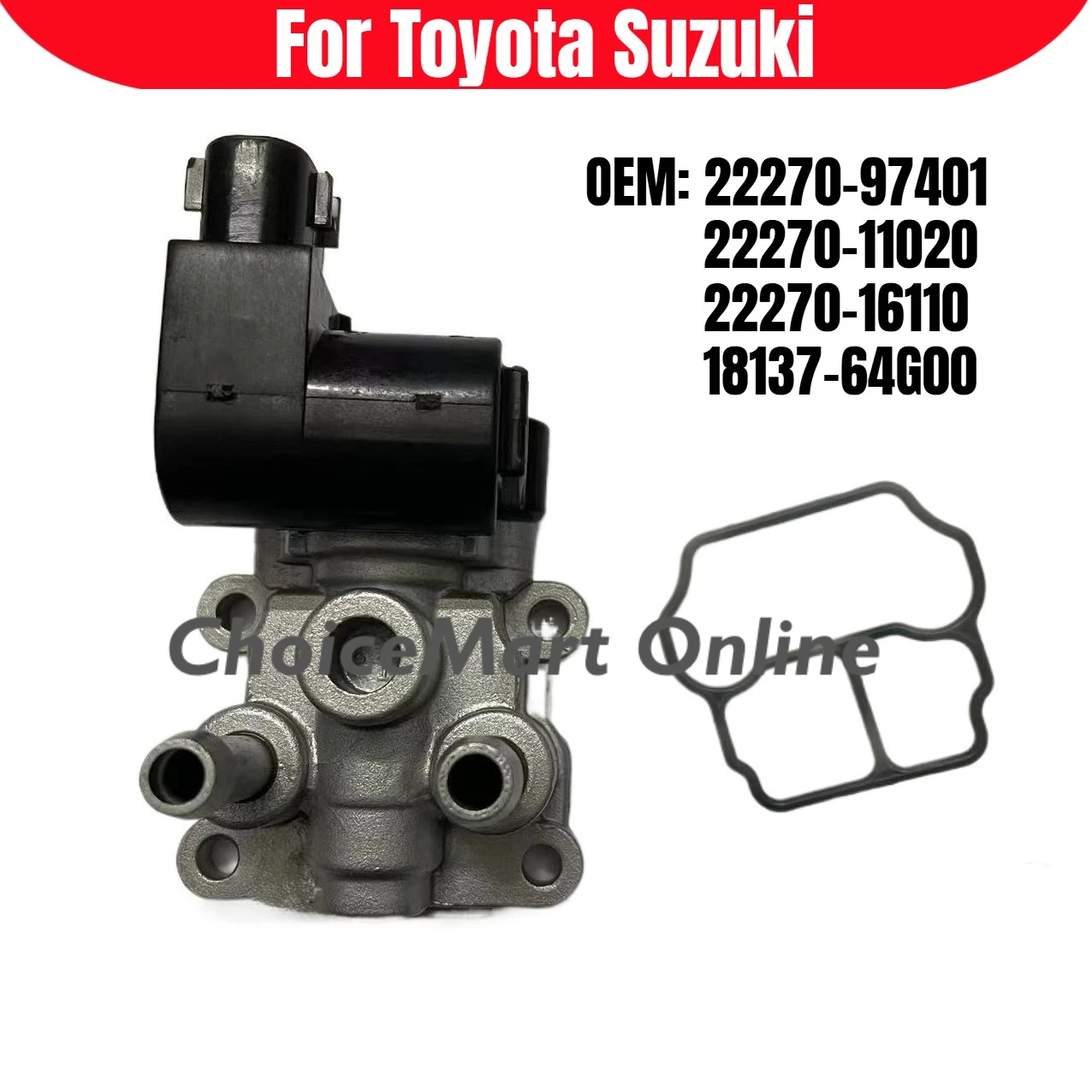 Idle Air Control IAC Valve OEM 2227097401 2227011020 2227016110 1813764G00 for Toyota Paseo Tercel Suzuki Esteem 1998-2001
Idle Air Control IAC Valve OEM 2227097401 2227011020 2227016110 1813764G00 for Toyota Paseo Tercel Suzuki Esteem 1998-2001