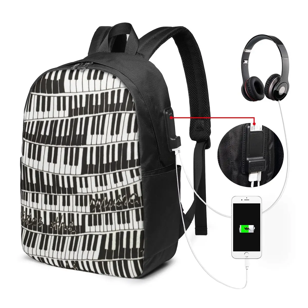 Abstract Piano Keys With Musical Notes Backpack Travel Notebook Bag Computer College Student School Bag Laptop Shoulder Bags
Abstract Piano Keys With Musical Notes Backpack Travel Notebook Bag Computer College Student School Bag Laptop Shoulder Bags