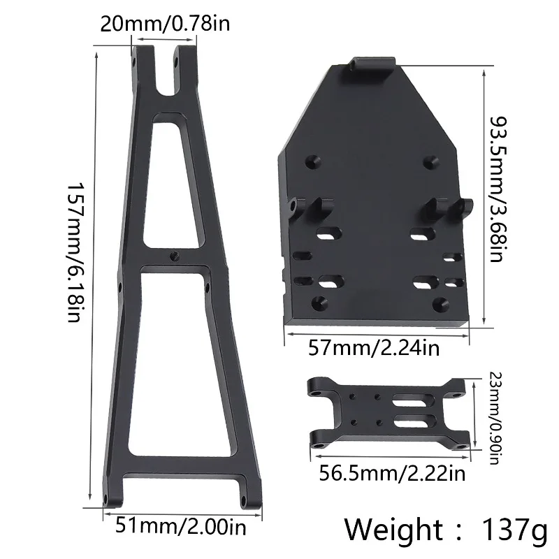 Комплект алюминиевых кронштейнов для лебедки и эвакуационного крана для радиоуправляемых моделей 1/10 Capra 1.9 UTB, для тягачей и эвакуаторов, улучшенная версия
Комплект алюминиевых кронштейнов для лебедки и эвакуационного крана для радиоуправляемых моделей 1/10 Capra 1.9 UTB, для тягачей и эвакуаторов, улучшенная версия