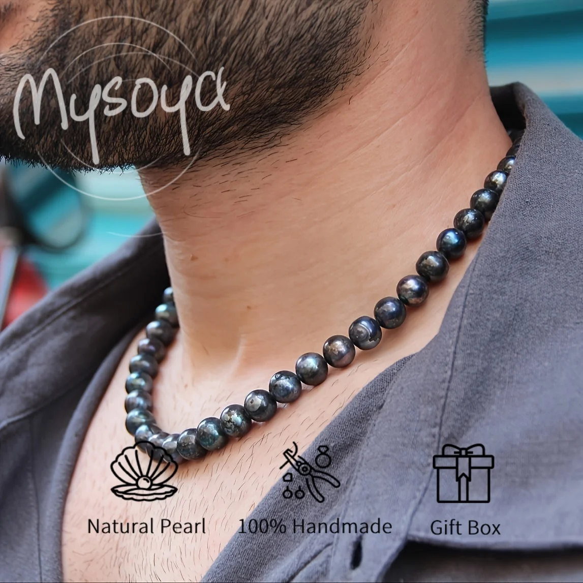 MYSOYA 7-8 8-9mm Black Freshwater Pearl Necklace Unisex Jewelry With Gift Box Perfect For Wedding Birthday Christmas New Year
MYSOYA 7-8 8-9mm Black Freshwater Pearl Necklace Unisex Jewelry With Gift Box Perfect For Wedding Birthday Christmas New Year