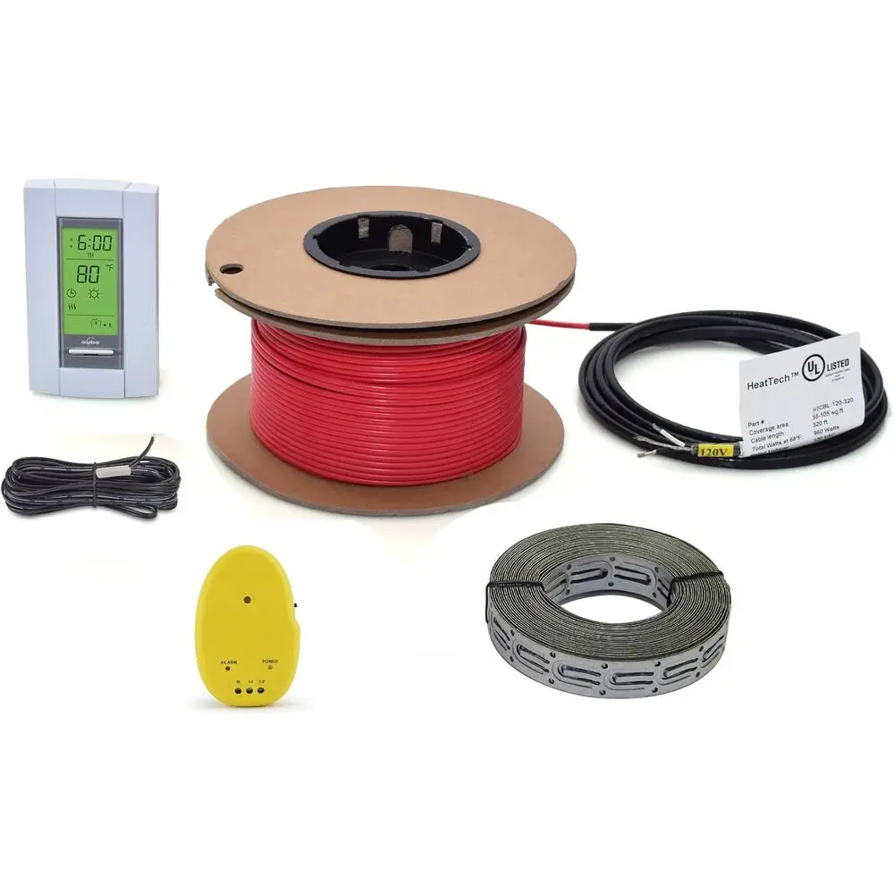 40 sqt Warming Cable Set, Electric Radiant In-loor Heating Cable Warming System, 120V, 160t long, Covers 25-55 sqt, with Digital
40 sqt Warming Cable Set, Electric Radiant In-loor Heating Cable Warming System, 120V, 160t long, Covers 25-55 sqt, with Digital