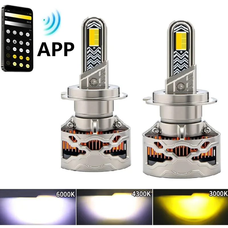 H11 Tricolor APP Control Светодиодные фары с двойной медной трубкой H4 H1 H7 H8 HB3 9005 HB4 9006 6000K 4300K 3000K Для автомобильных фар
H11 Tricolor APP Control Светодиодные фары с двойной медной трубкой H4 H1 H7 H8 HB3 9005 HB4 9006 6000K 4300K 3000K Для автомобильных фар