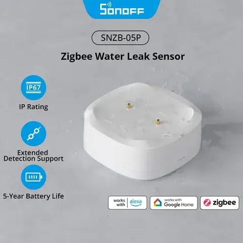 SONOFF SNZB-05P Sonoff Water Leak Sensor SNZB 05P Zigbee Water Detector Leakage Dripping Detection Real-time Alerts Via EWeLink