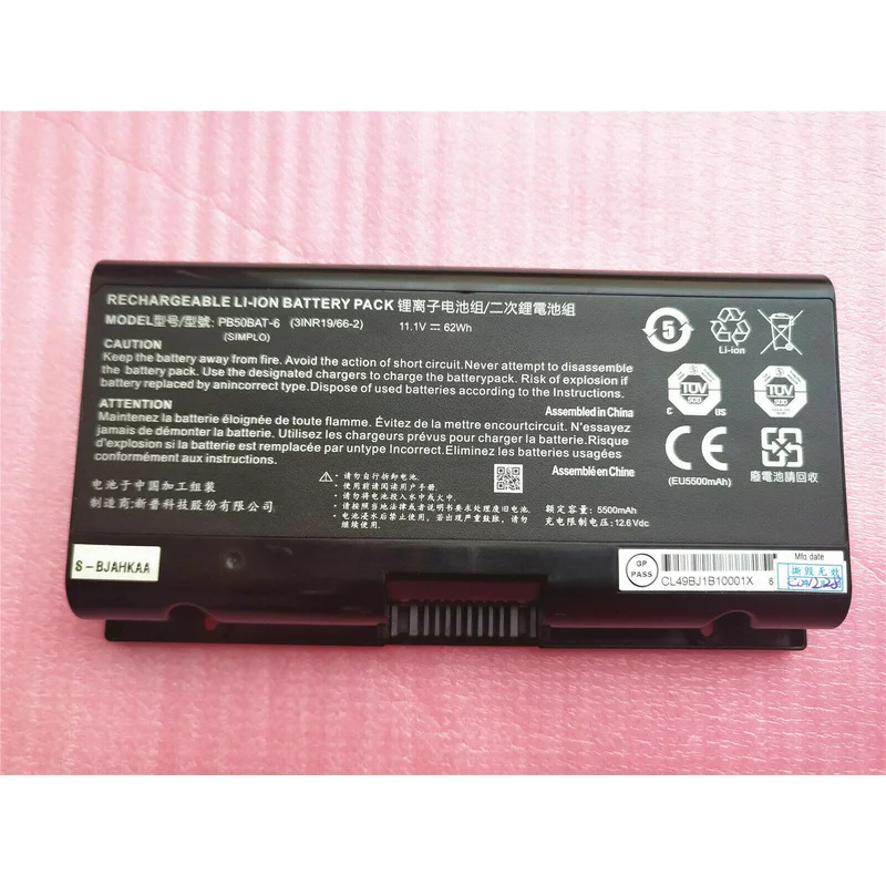 Genuine 11.1v 62Wh PB50BAT-6 PB71RF-G Battery for Clevo 3INR19/66-2 PB51RF-G
Genuine 11.1v 62Wh PB50BAT-6 PB71RF-G Battery for Clevo 3INR19/66-2 PB51RF-G