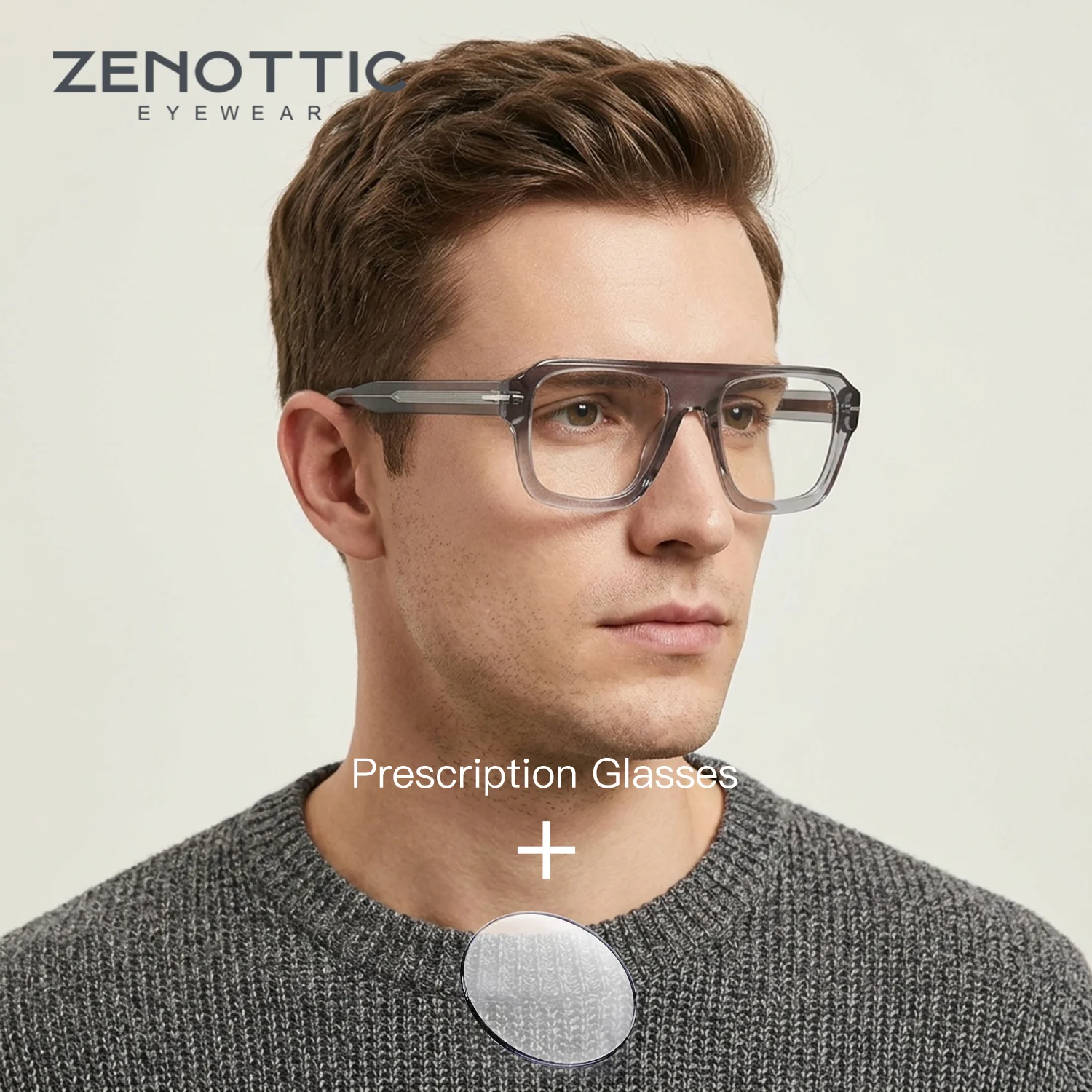 ZENOTTIC Square Handmade Acetate Progressive Glasses Man Photochromic Anti-Blue Ray Pilot Custom Prescription Eyewear
ZENOTTIC Square Handmade Acetate Progressive Glasses Man Photochromic Anti-Blue Ray Pilot Custom Prescription Eyewear