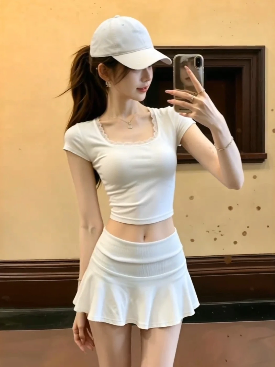 Korean Style Sweet Pure Summer Lace Trim Slim Fit Short Top High Waist Short Skirt Two Piece Set Women's Fashion Ensemble
Korean Style Sweet Pure Summer Lace Trim Slim Fit Short Top High Waist Short Skirt Two Piece Set Women's Fashion Ensemble