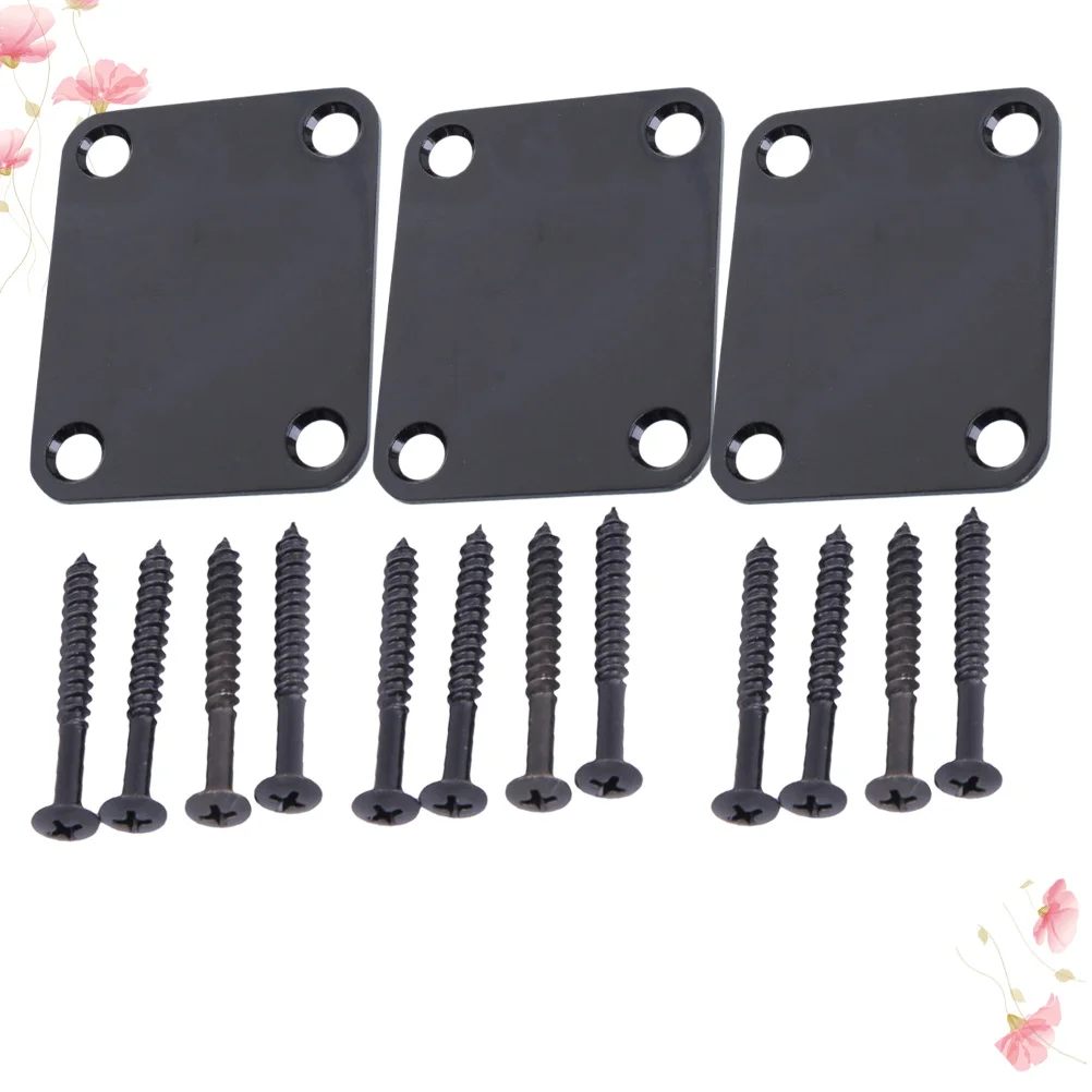 3Pcs Guitar Neck Plate Durable Metal Neck Strength Connecting Board Electric Bass Guitar Replacement Black Screws
3Pcs Guitar Neck Plate Durable Metal Neck Strength Connecting Board Electric Bass Guitar Replacement Black Screws