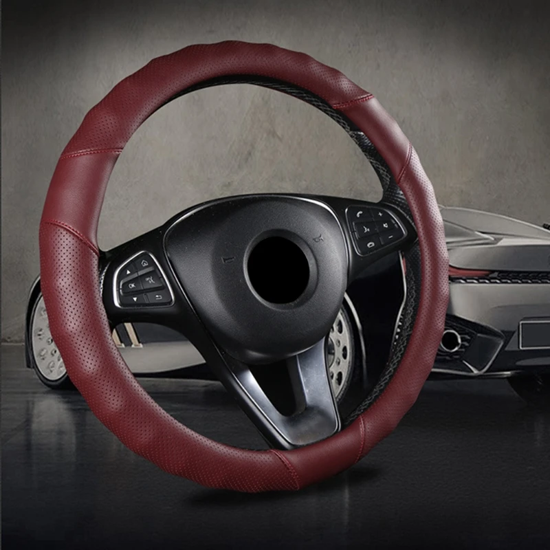 Q39F Auto Car Steering Wheel Covers Better Grip Universal Car Interior Accessories Embossing Leather Skidproof Eco-friendly
Q39F Auto Car Steering Wheel Covers Better Grip Universal Car Interior Accessories Embossing Leather Skidproof Eco-friendly