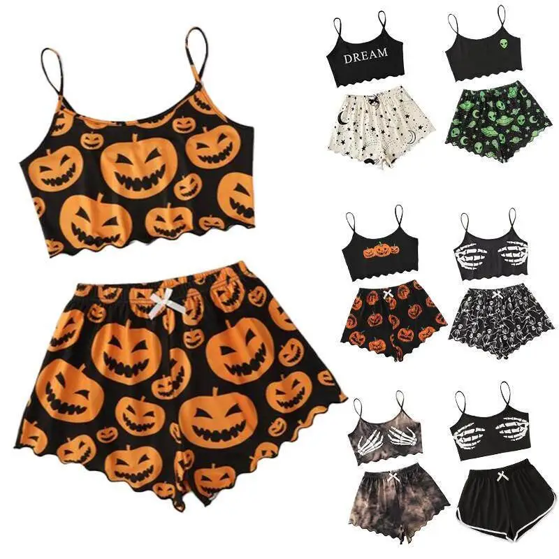 Halloween Printed Two-Piece Bikini V 21717 Sexy Style Sleeveless Autumn Collection Fashionable Swimwear for Women
Halloween Printed Two-Piece Bikini V 21717 Sexy Style Sleeveless Autumn Collection Fashionable Swimwear for Women