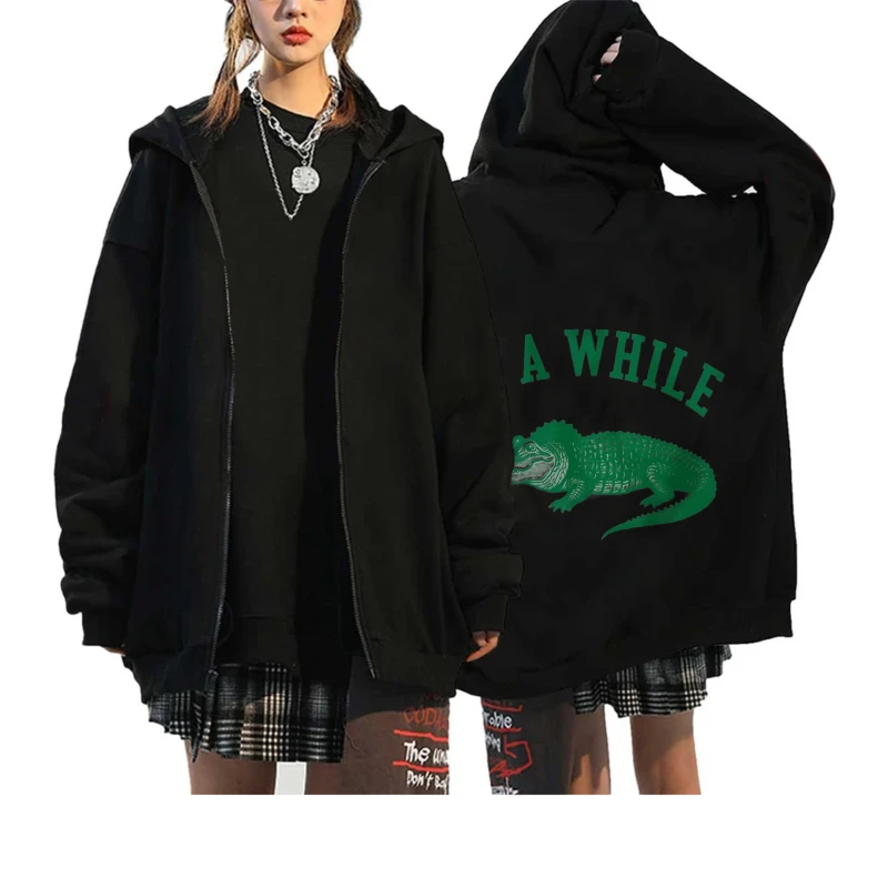 Men's Hooded Jacket Black Crocodile Printed A WHILE Text Casual Streetwear Outdoor Wear
Men's Hooded Jacket Black Crocodile Printed A WHILE Text Casual Streetwear Outdoor Wear