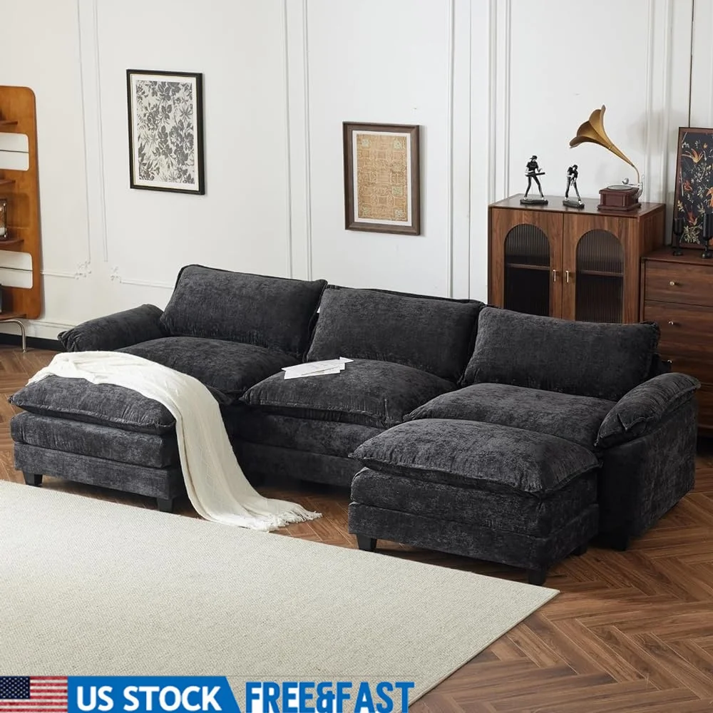 Модульный секционный диван, глубокое сиденье, мягкая мебель из синели с пуфиком, идеальная квартира для гостиной 
Модульный секционный диван, глубокое сиденье, мягкая мебель из синели с пуфиком, идеальная квартира для гостиной