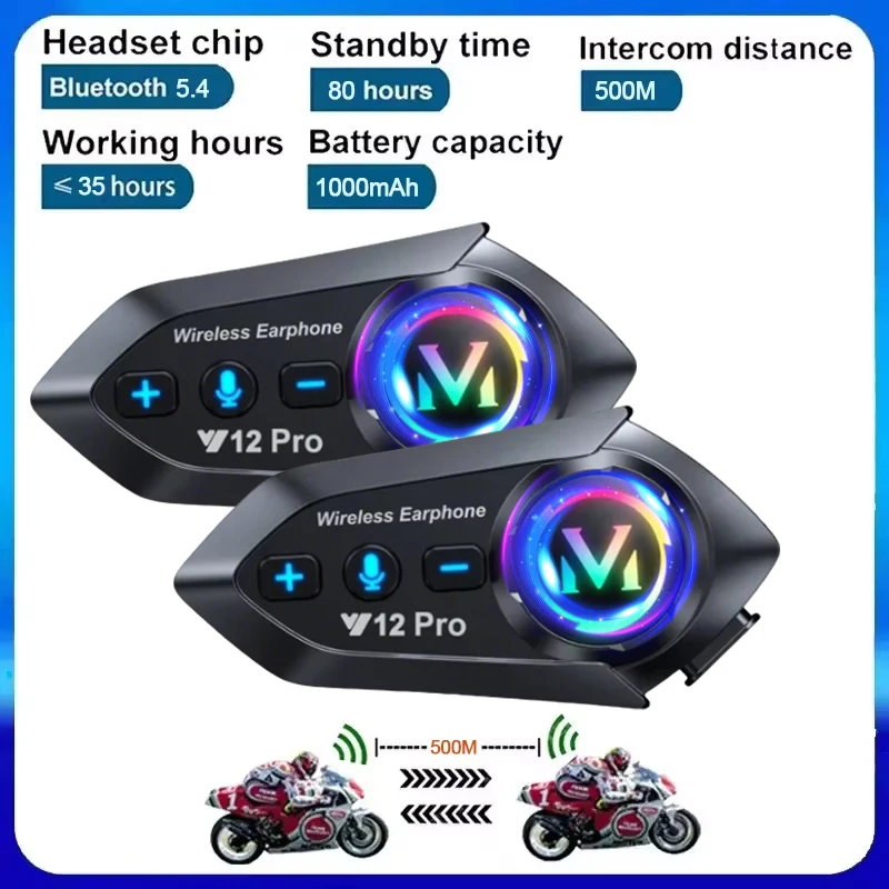 Y12 Pro Motorcycle Helmet Bluetooth Headset Intercom 500M Distance for 2 Rider Waterproof Voice Assistant Mixing Music Sharing
Y12 Pro Motorcycle Helmet Bluetooth Headset Intercom 500M Distance for 2 Rider Waterproof Voice Assistant Mixing Music Sharing
