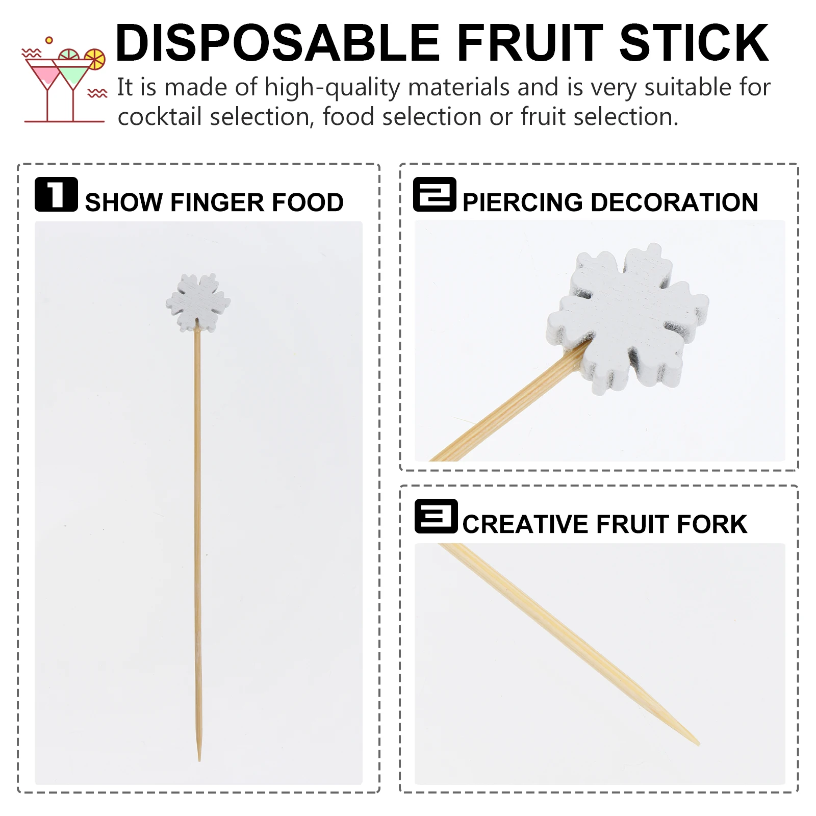 100pcs Bamboo Fruit Picks Disposable Sticks for Bars Cafes Beach Parties Hotels Homes Kitchen Bar Tools Simple Practical Food
100pcs Bamboo Fruit Picks Disposable Sticks for Bars Cafes Beach Parties Hotels Homes Kitchen Bar Tools Simple Practical Food