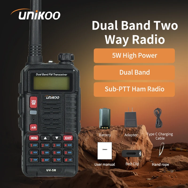 UNIKOO US-UV302 Walkie Talkie 5W Air Band Radio Type C Charge UHF VHF DTMF FM Scrambler NOAA Wireless Frequency Two Way CB Radio
UNIKOO US-UV302 Walkie Talkie 5W Air Band Radio Type C Charge UHF VHF DTMF FM Scrambler NOAA Wireless Frequency Two Way CB Radio