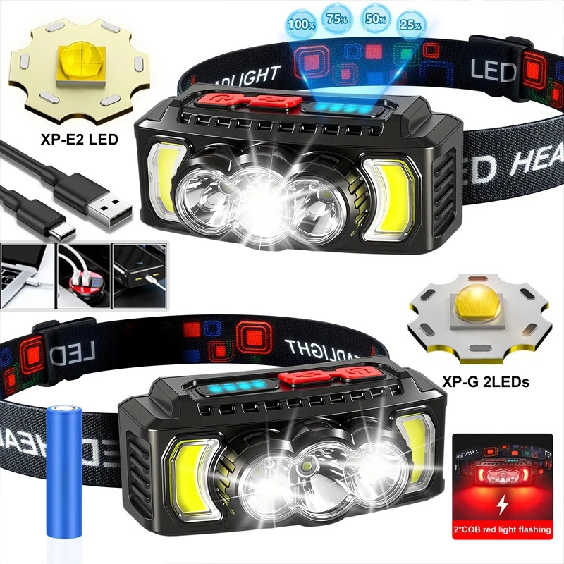 Powerful Rechargeable LED Headlamp with Built in Battery Hiking 7 Modes Red Night Vision Head Torch Waterproof Camping Headlamp
Powerful Rechargeable LED Headlamp with Built in Battery Hiking 7 Modes Red Night Vision Head Torch Waterproof Camping Headlamp