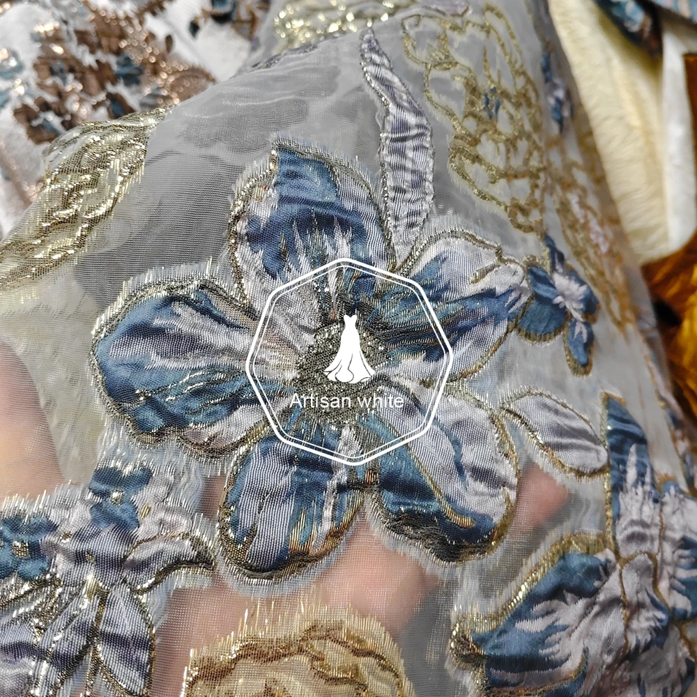Metallic Floral Embroidered Jacquard Fabric for Luxury Dress Coat Gown DIY Sewing Material
Metallic Floral Embroidered Jacquard Fabric for Luxury Dress Coat Gown DIY Sewing Material