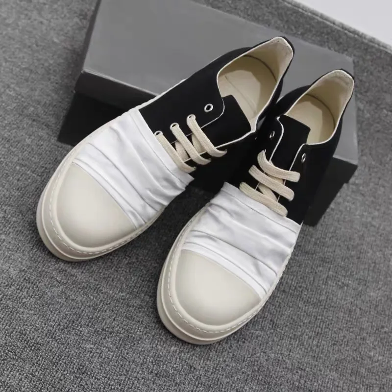Ro Luxury Men Casual Shoes Black Canvas White Pleated Low Top Shoe Sneaker Thick Sole Lace Up Luxury Women Sneakers
Ro Luxury Men Casual Shoes Black Canvas White Pleated Low Top Shoe Sneaker Thick Sole Lace Up Luxury Women Sneakers
