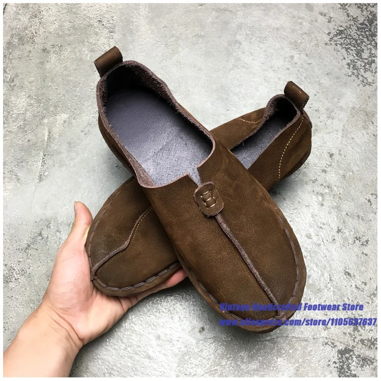 Men's Slip-On Flats Round Toe Thick-Soled Soft Sole Soft Leather Casual Shoes Breathable Leather Shoes Handcrafted Men's Shoes
Men's Slip-On Flats Round Toe Thick-Soled Soft Sole Soft Leather Casual Shoes Breathable Leather Shoes Handcrafted Men's Shoes