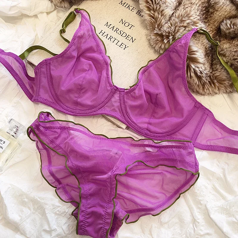 2 Pieces French Ultra Thin Underwear Set for Women Sexy Lace Push Up Bra Set Summer Mesh Comfort Breathable Lingerie and Panties
2 Pieces French Ultra Thin Underwear Set for Women Sexy Lace Push Up Bra Set Summer Mesh Comfort Breathable Lingerie and Panties