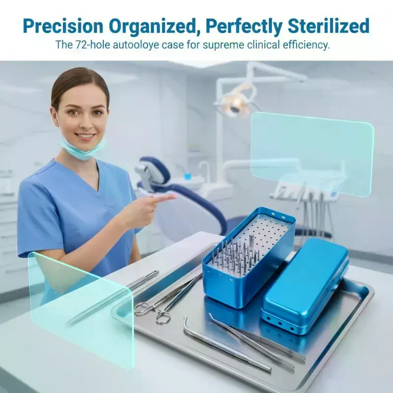 72 Hole Aluminum Dental Bur Sterilizer Box - Autoclave Compatible Storage Case for Dental Burs, Files & Instruments
72 Hole Aluminum Dental Bur Sterilizer Box - Autoclave Compatible Storage Case for Dental Burs, Files & Instruments