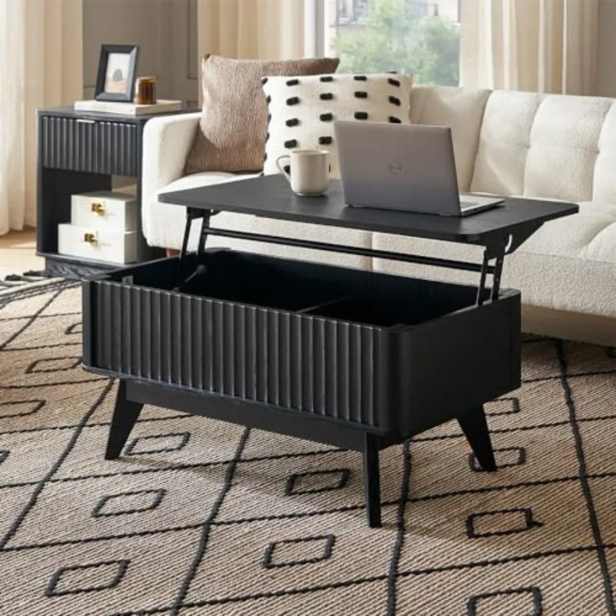 Brooklyn Lift Top Coffee Table for Living Room, Mid Century, Modern Farmhouse with Lifting Tabletop and Hidden Storage, Fluted
Brooklyn Lift Top Coffee Table for Living Room, Mid Century, Modern Farmhouse with Lifting Tabletop and Hidden Storage, Fluted