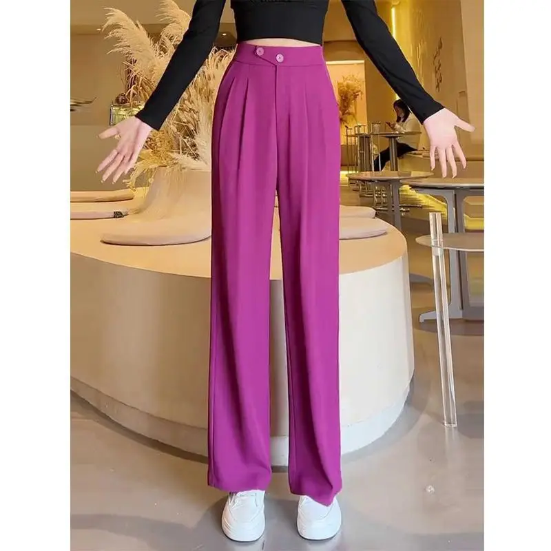 Casual High Waist Loose Candy Color Wide Leg Pants for Women Spring Autumn Female Floor-length White Suits Pants Long Trousers
Casual High Waist Loose Candy Color Wide Leg Pants for Women Spring Autumn Female Floor-length White Suits Pants Long Trousers