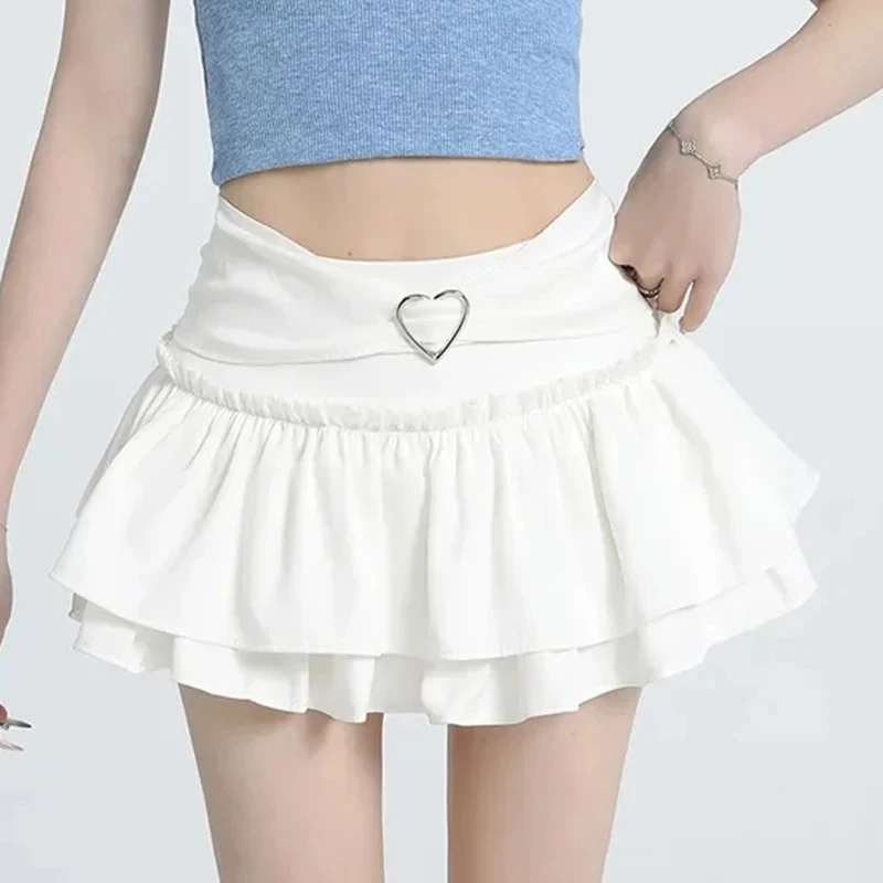 Y2K Japanese Sukapan Balletcore Coquette Heart Buckle Tiered Mini Skirt Women Layered Ruffles Trim Miniskirt Kawaii Skort
Y2K Japanese Sukapan Balletcore Coquette Heart Buckle Tiered Mini Skirt Women Layered Ruffles Trim Miniskirt Kawaii Skort