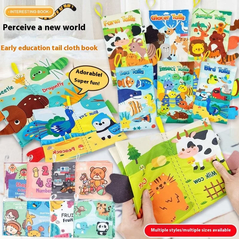 Educational Baby Cloth Book Toy Featuring Cartoon Animals Tails; Suitable for 0-12 Months; Ideal Present
Educational Baby Cloth Book Toy Featuring Cartoon Animals Tails; Suitable for 0-12 Months; Ideal Present