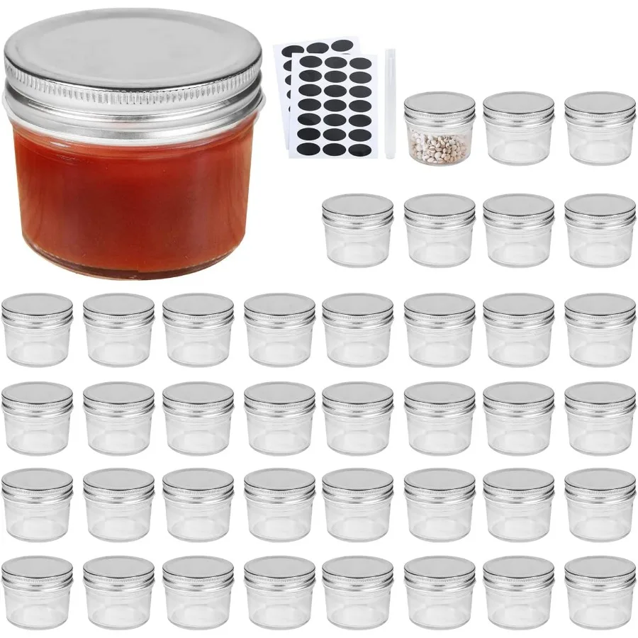 QAPPDA 4oz Glass Jars With LidsSmall Mason Jars Wide Mouth Mini Canning Jars With Silver Lids For Honey Jam Jelly Wedding Favor
QAPPDA 4oz Glass Jars With LidsSmall Mason Jars Wide Mouth Mini Canning Jars With Silver Lids For Honey Jam Jelly Wedding Favor