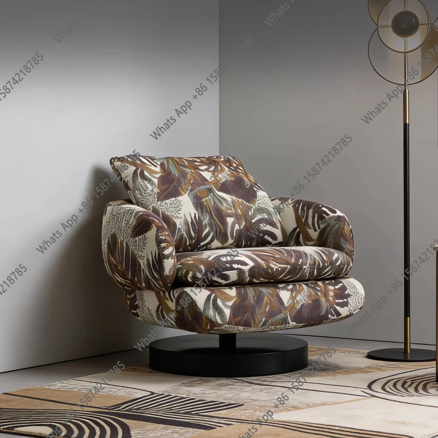 Designer haute couture printed cotton and linen single sofa simple modern rotating leisure chair living room balcony lazy chair
Designer haute couture printed cotton and linen single sofa simple modern rotating leisure chair living room balcony lazy chair